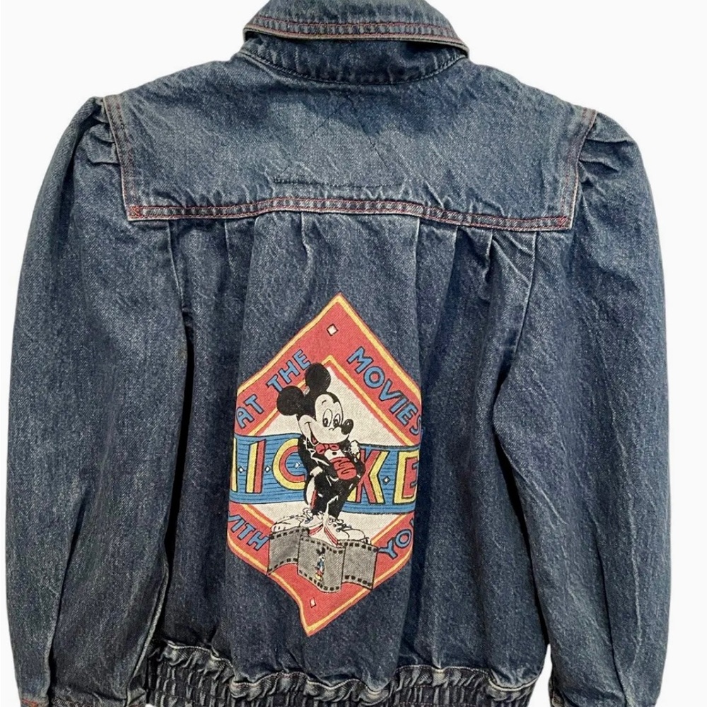 Vintage Silver Unicorn Denim Jacket Mickey Mouse Girls Medium